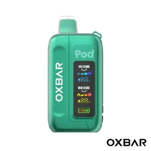 Jewel Mighty Mint Oxbar Ice-Nic Control 35K Disposable showcasing a refined mint-themed finish, streamlined body, front-facing display, and distinctive Oxbar branding.